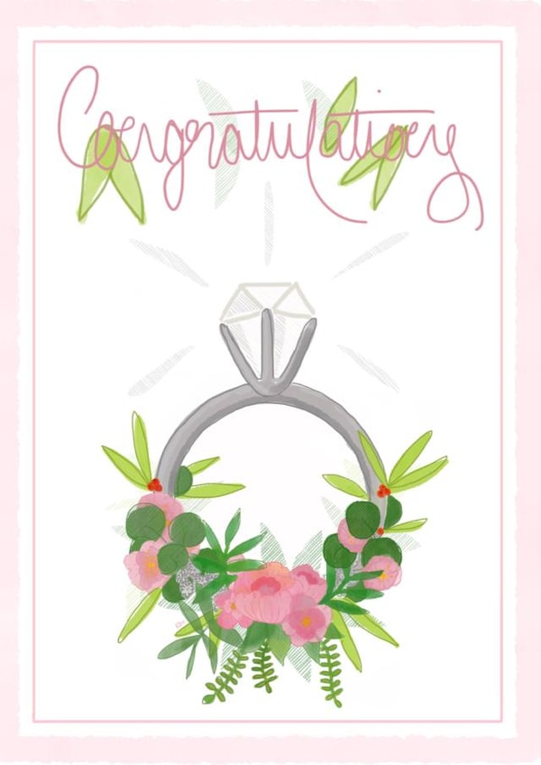 Congratulations - floral diamond ring created by Art by Reebee