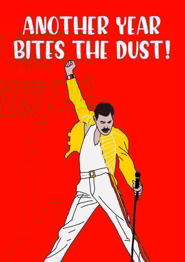 Another year bites the dust card created by a la Carde