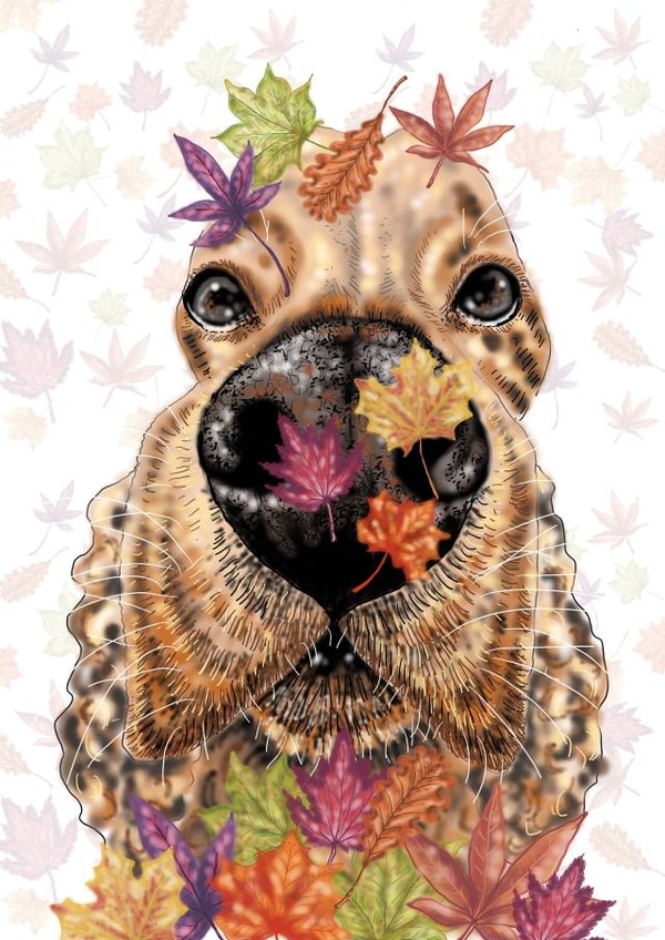 Funny Spaniel Blank Card created by sarahcoxartwork