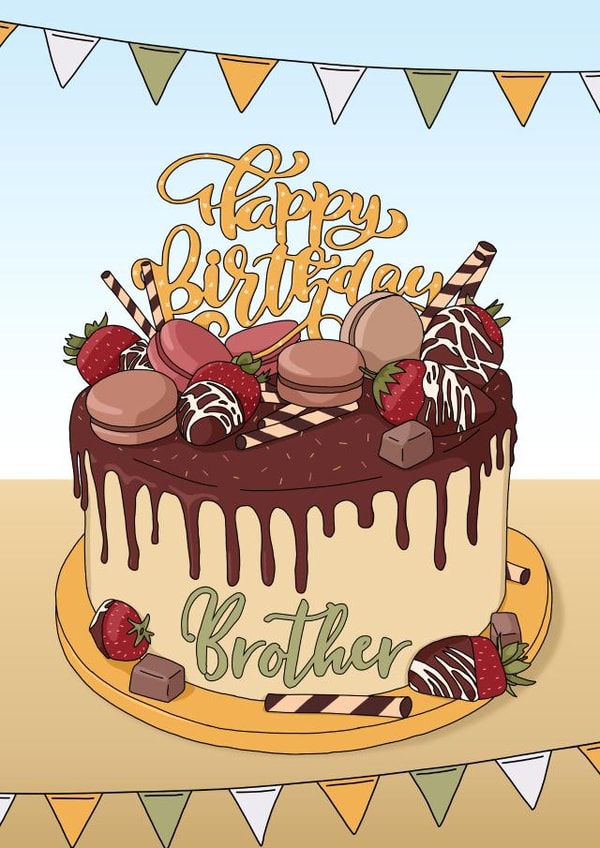 birthday brother Birthday Card 11788 created by Evie Garnett Designs