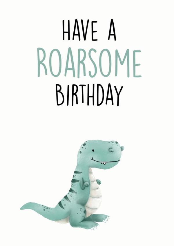 Dinosaur T-Rex animals Birthday Card - little boys birthday card - dinosaurs created by SVHIllustration