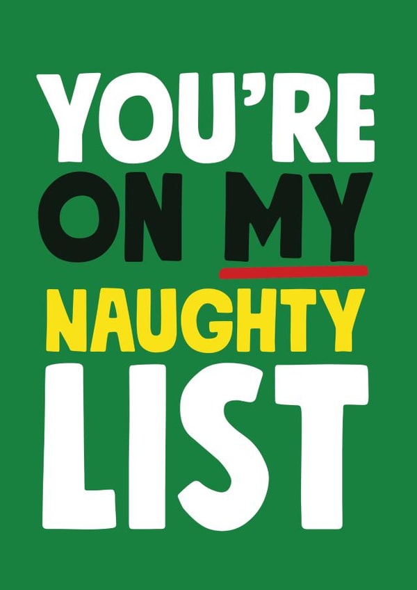 Naughty list Christmas card created by Roll Creative