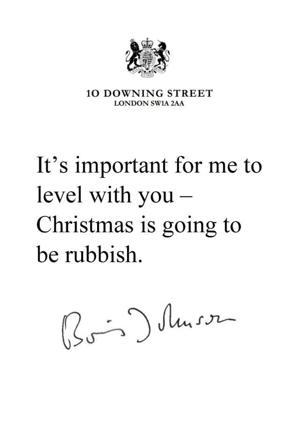 boris johnson isolation Christmas Card 29090 created by The Happy Bee