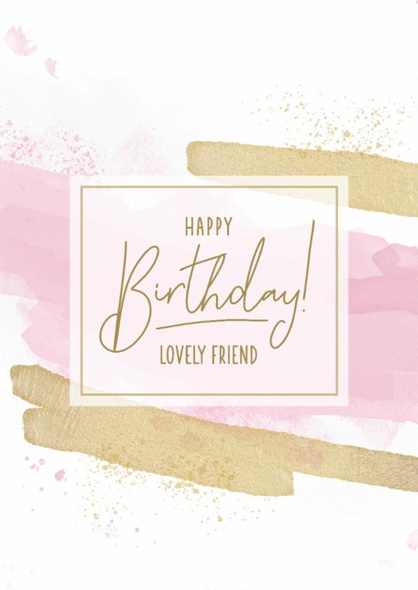 Elegant Pink & Gold Birthday Card for a Lovely Friend created by Evie Garnett Designs
