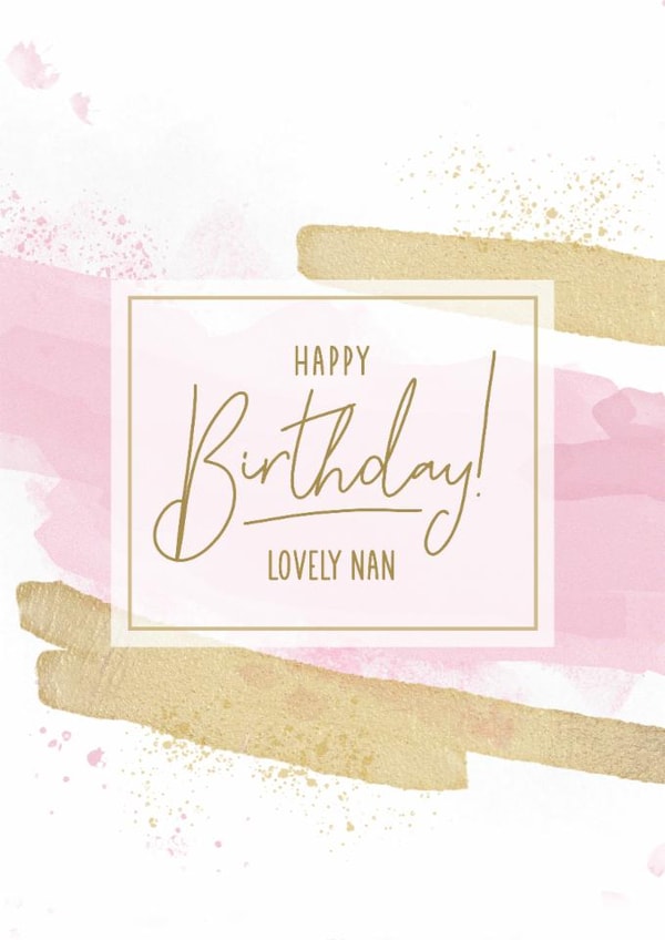 Elegant Pink & Gold Birthday Card for Nan created by Evie Garnett Designs