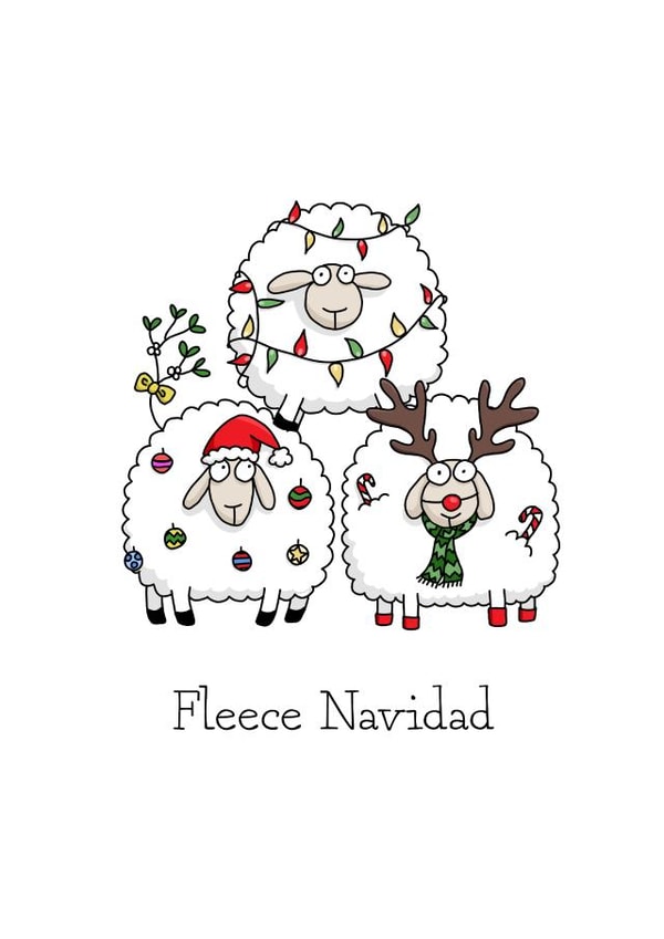 Fleece Navidad Christmas card created by Evie Garnett Designs
