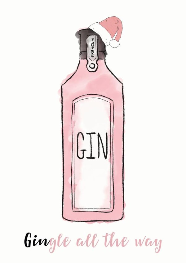 Gin xmas Christmas Card 20429 created by Zoe Garland