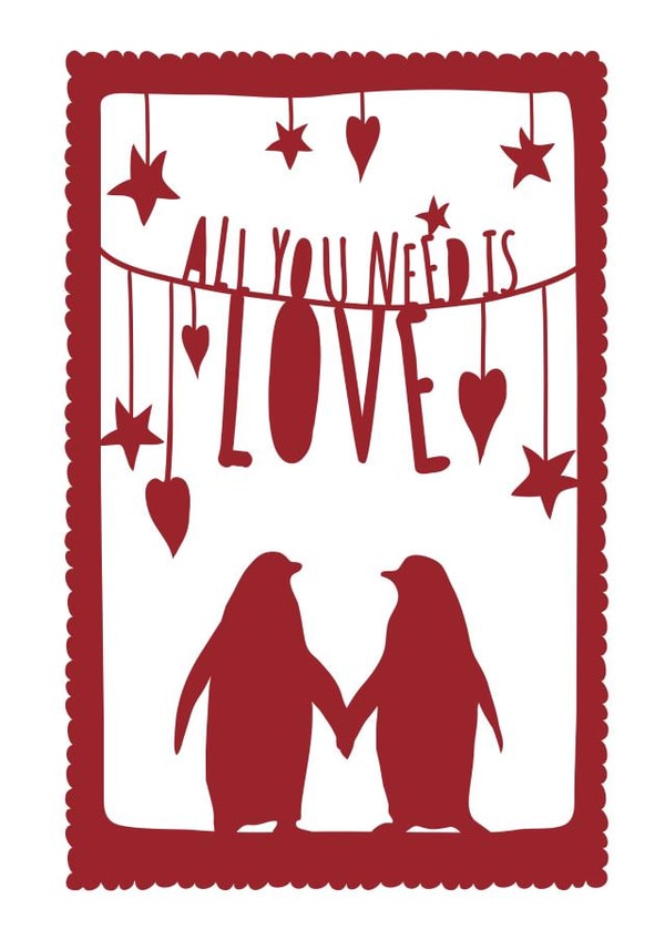 penguin all Anniversary Card 16579 created by Cloud Cuckoo Design