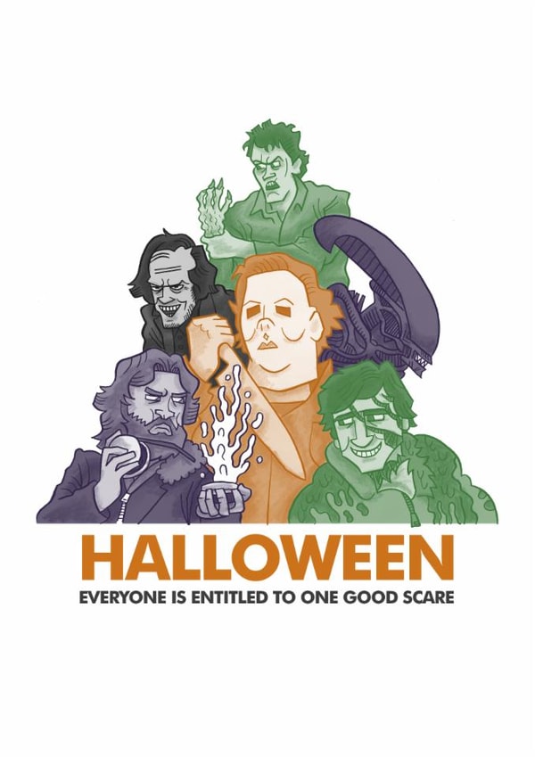 Halloween Everyone Is Entitled To One Good Scare Holiday Card created by This Means Waugh