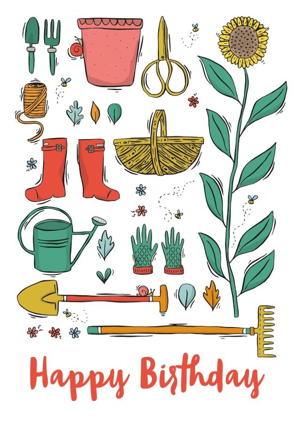 garden gardener Birthday Card 20248 created by Emily Hunter