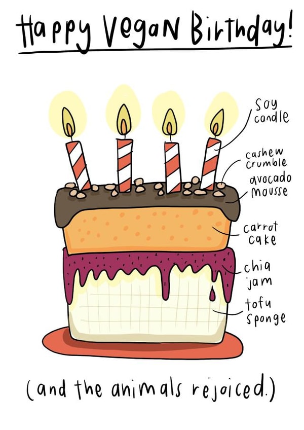 Vegan Birthday Birthday Card 4673 created by Che Dyer