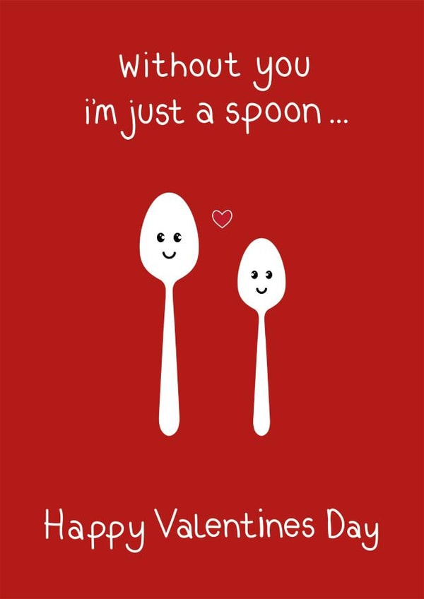 Happy Valentines Day Spooning Card 42121 created by Holly Tillier
