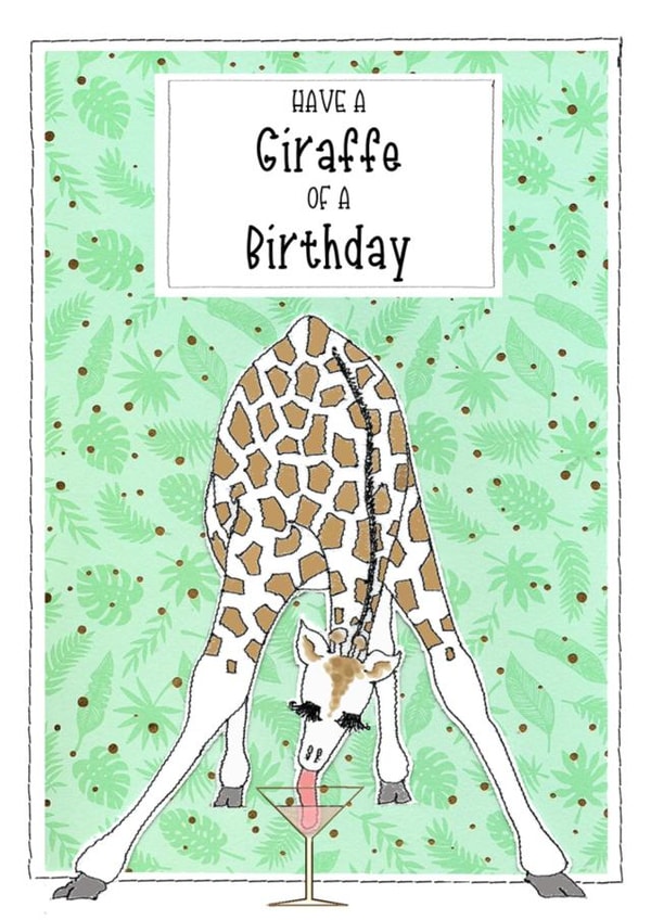 Giraffe Wine Glass Birthday Card created by Shereen M Designs