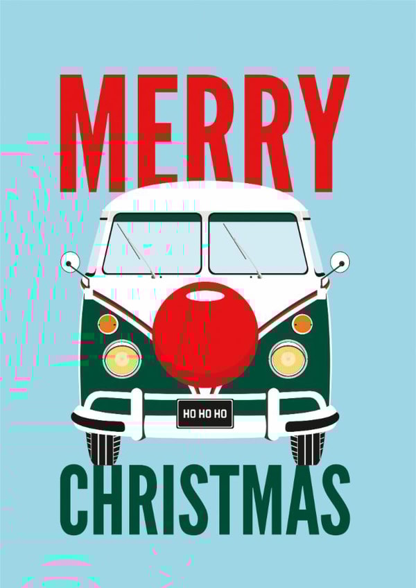 Classic VW Camper Van Christmas Card created by Diva Doodle Designs