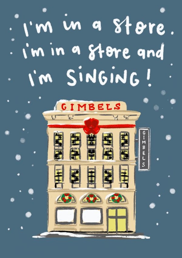 gimbels elf Christmas Card 43328 created by Sam Bratby Art 