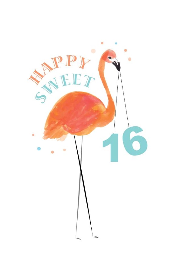 flamingo sweet Birthday Card 18864 created by Lea Velasquez