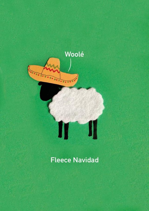 Fleece Navidad sheep Christmas card created by @hannahtheday