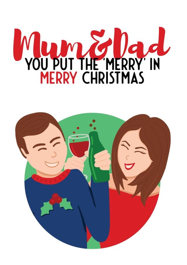 parents cheeky Christmas Card 17983 created by Bev O'Connor || @oconnordesign