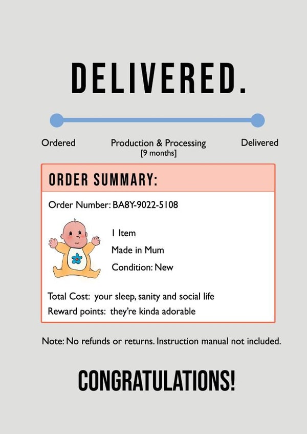 funny cheeky New Baby Card 20467 created by Urvi Inks