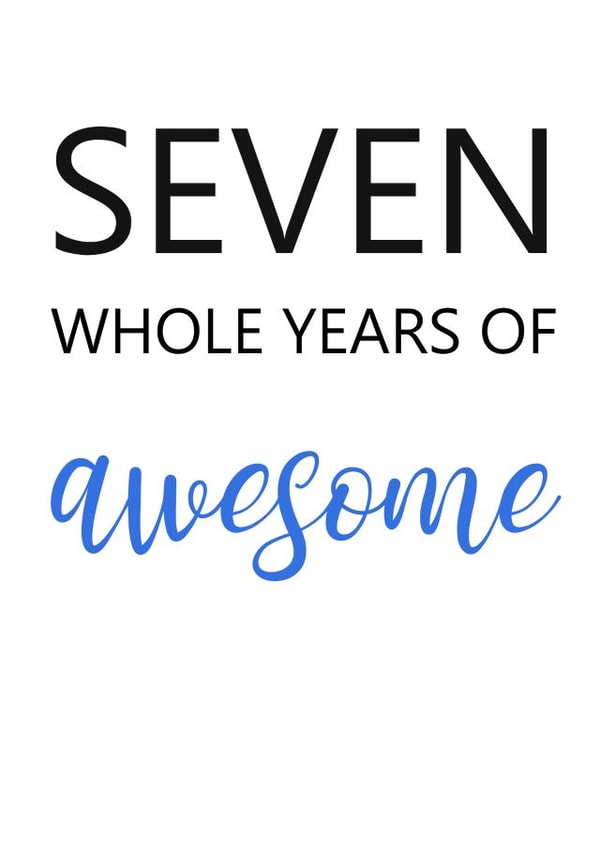 7 seven Birthday Card 19176 created by KarenCharlton