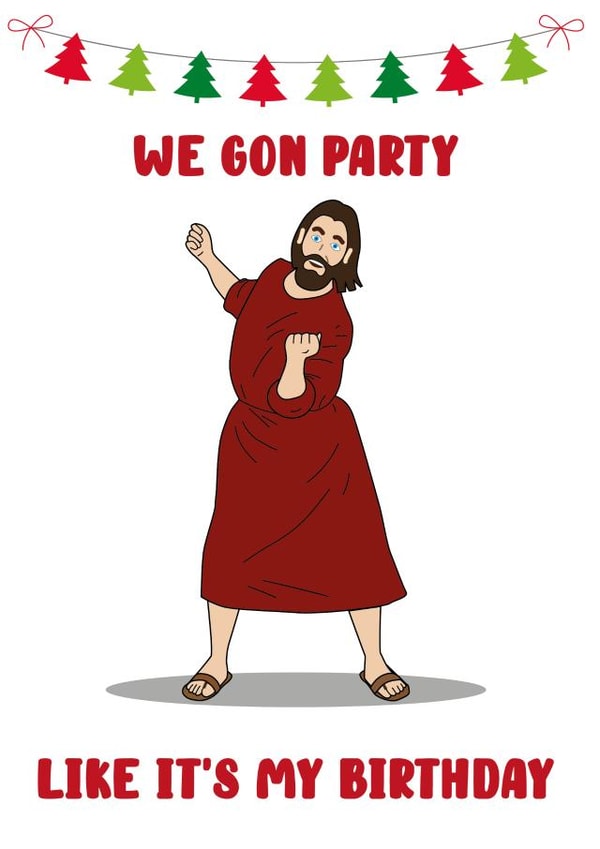 jesus Party Christmas Card 20126 created by hot girls make cards