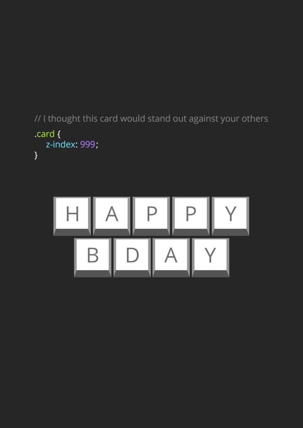 code developer Birthday Card 14387 created by iammatthewbirch