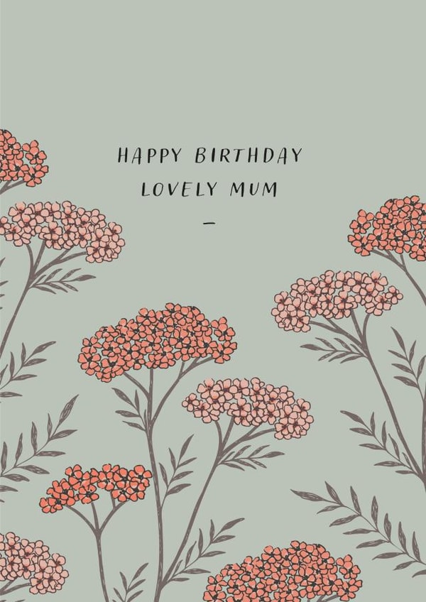 Yarrow birthday card for mum created by Gooseberry Moon