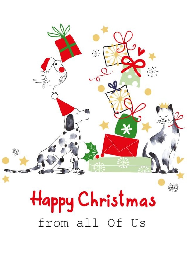 bird cat Christmas Card 33777 created by SABIVO Design by Sabina
