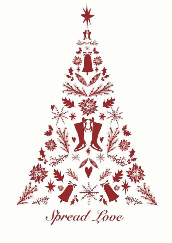 classic love Christmas Card 45437 created by Patterntalk