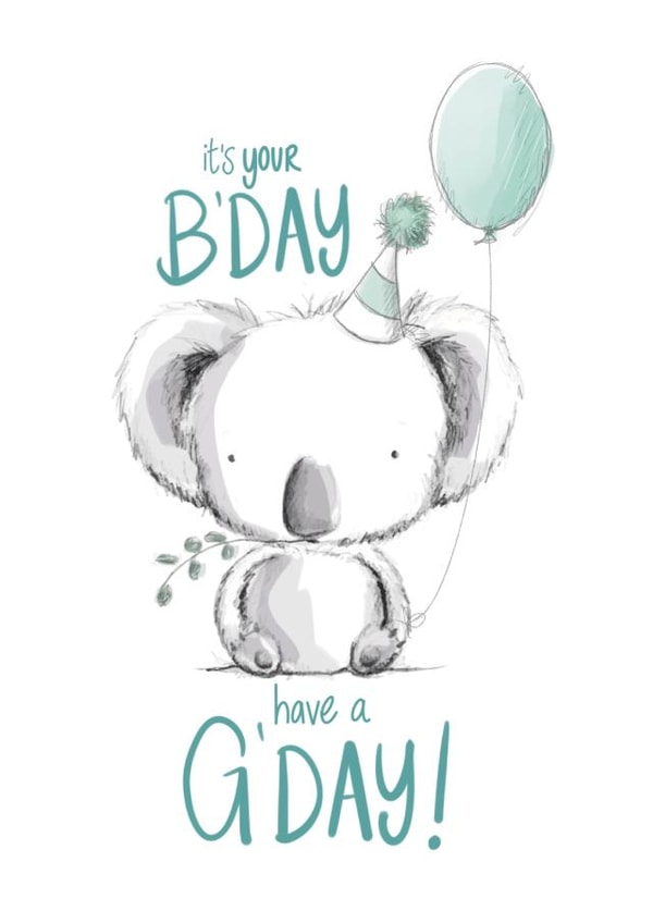 Koala B'day G'day Card created by @doublepea_designs