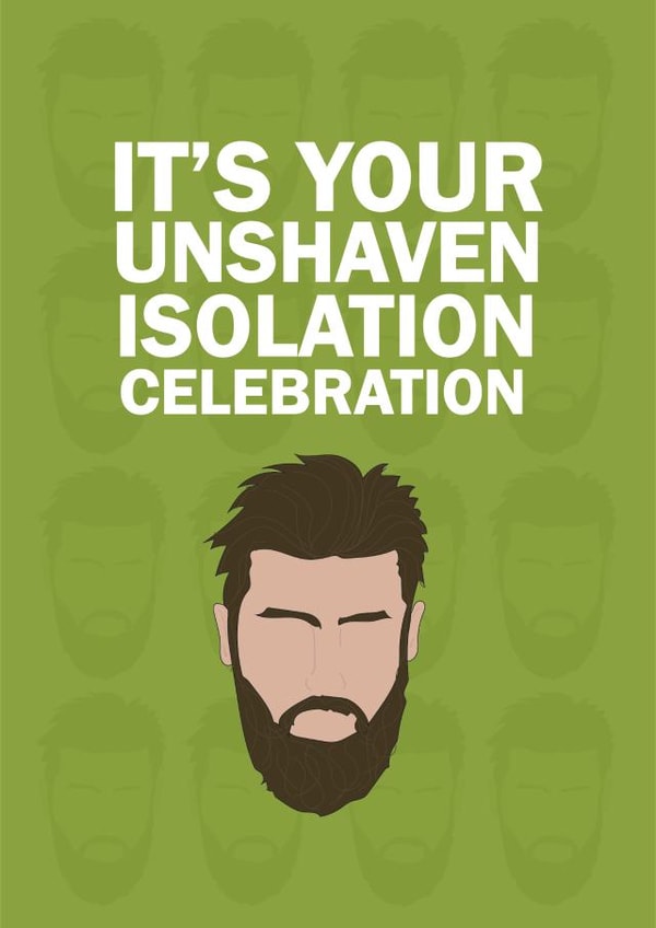 covid beard birthday card created by CatherineCritchley.