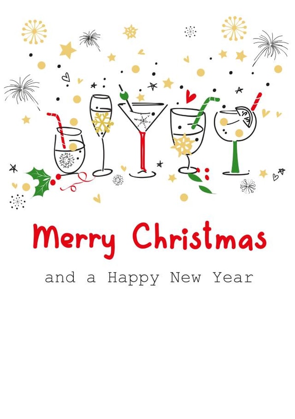 cocktails alcohol Christmas Card 11296 created by SABIVO Design by Sabina