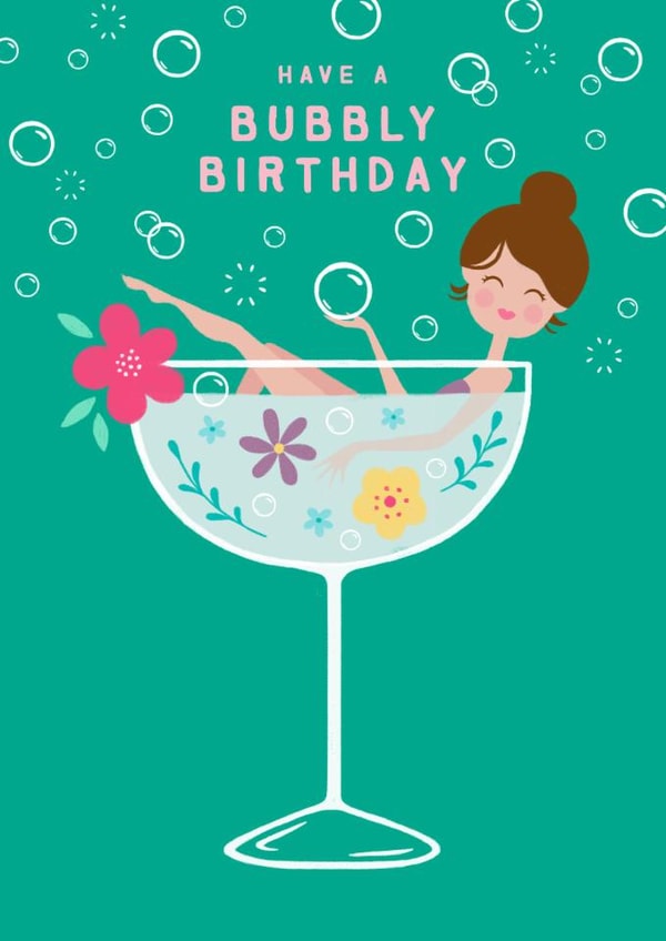 Bubbly Champagne Bath Birthday Card created by Design By Day