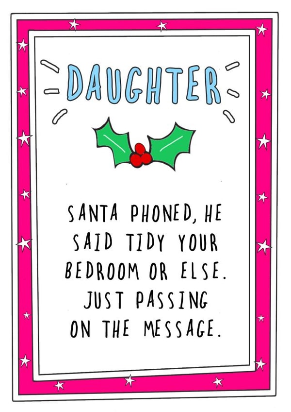 bedroom tidy Christmas Card 7551 created by Go La La!