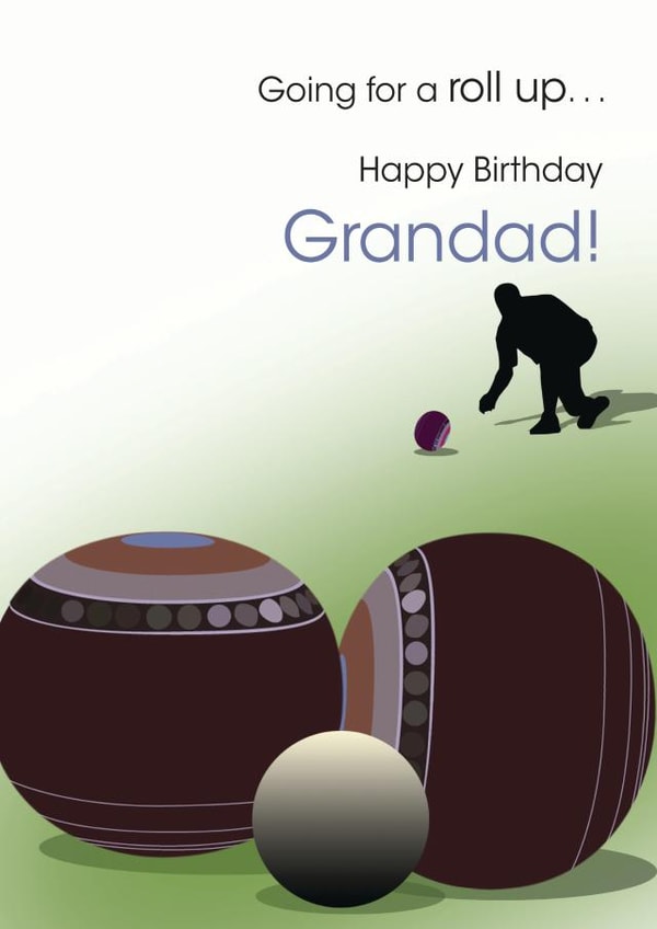 Grandad bowling Birthday Card 19211 created by Jackie Ponwaye Design