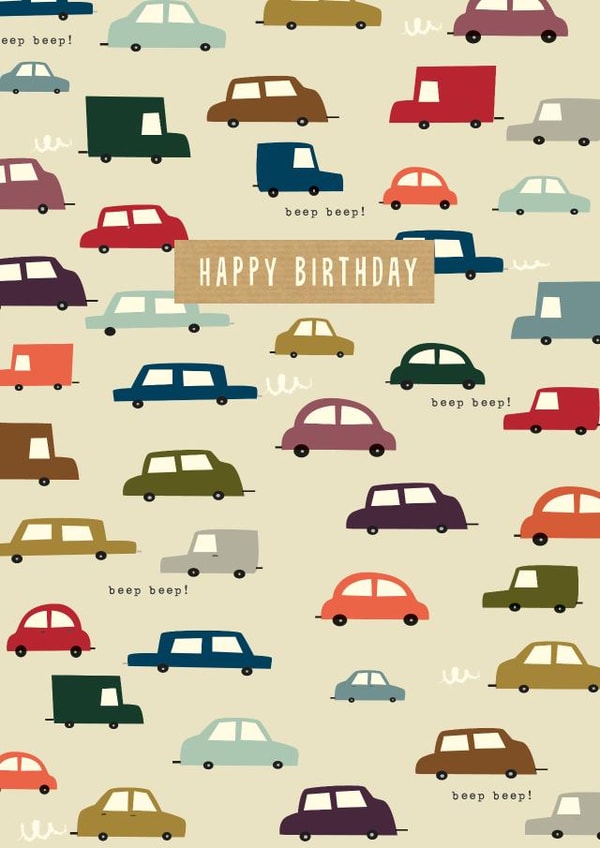 vintage car Birthday Card 19977 created by Peony Rose Design