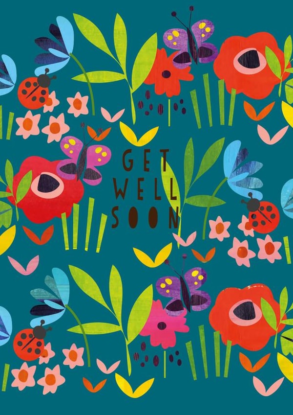 flowers adult Get Well Card 19978 created by Peony Rose Design