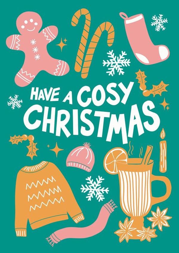 cosy gingerbread Christmas Card 18130 created by Cathy Cornish