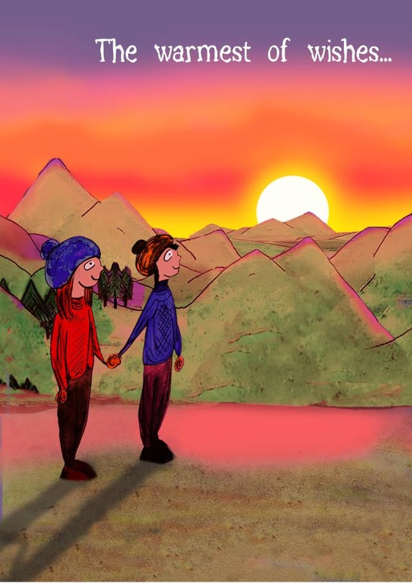 hiking illustration Just because Card 39645 created by Laura Kavanagh