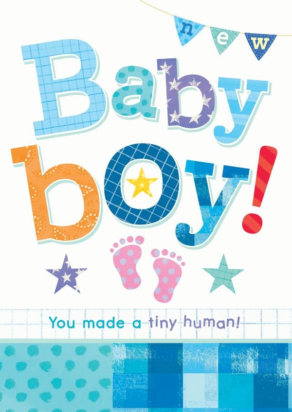 Colourful New Baby Boy Card created by Half-Bee