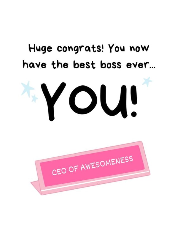 boss congratulations New Job Card 18377 created by Kim&Tonic