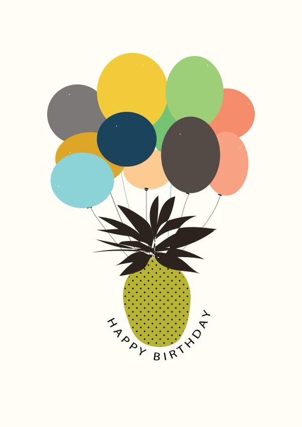 pineapple balloons Birthday Card 18866 created by Lea Velasquez