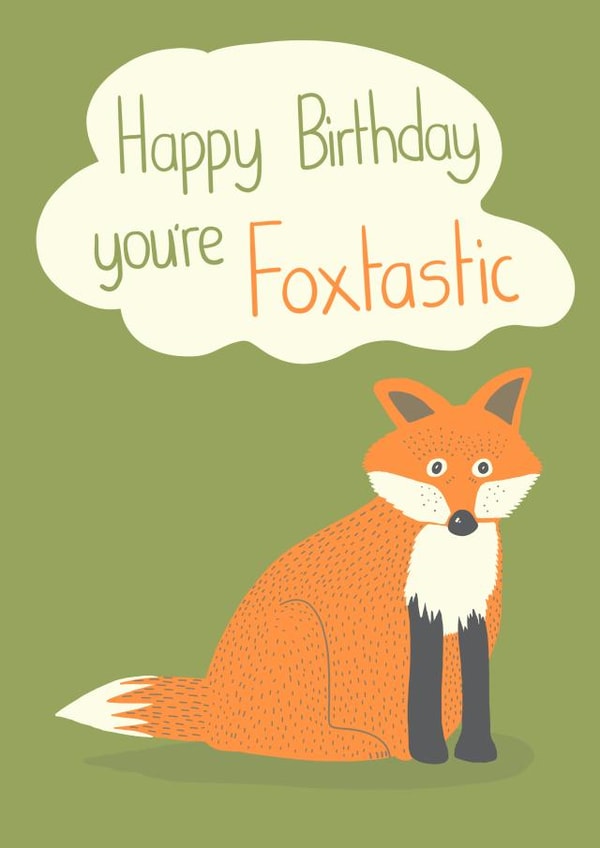 Happy Birthday Cute Fox Funny Pun Card created by @SarahPriceDesigns
