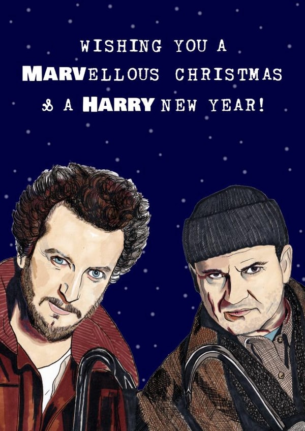 Home Alone Christmas Card - Harry and Marv - Wet Bandits created by Panda and the Prince