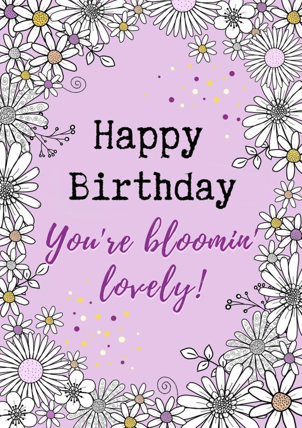 you're bloomin' lovely pink flower birthday card created by Rebecca Handy