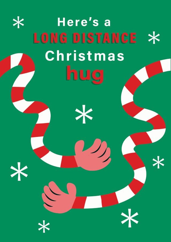 Long distance hug Christmas card created by Dalia Clark Design