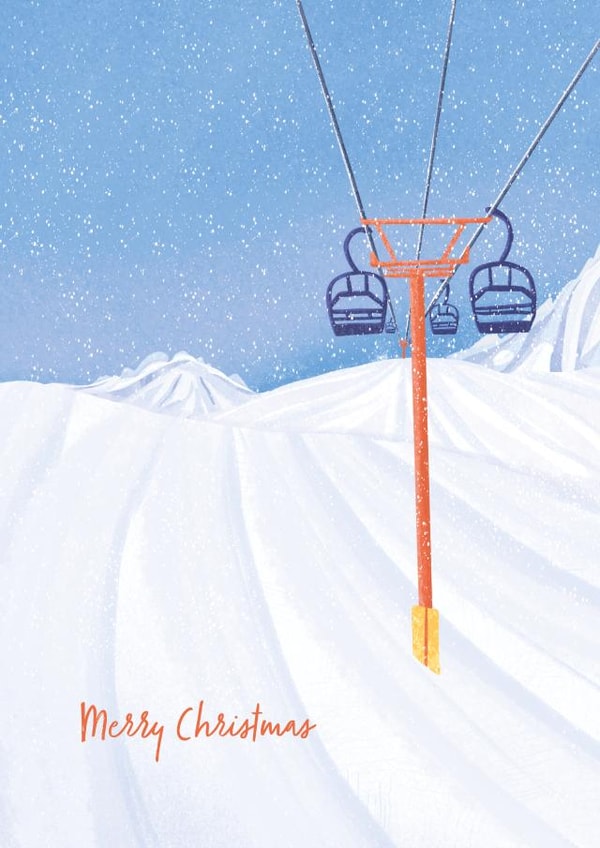 ski resort skiing Christmas Card 18804 created by Inky Acorn Designs