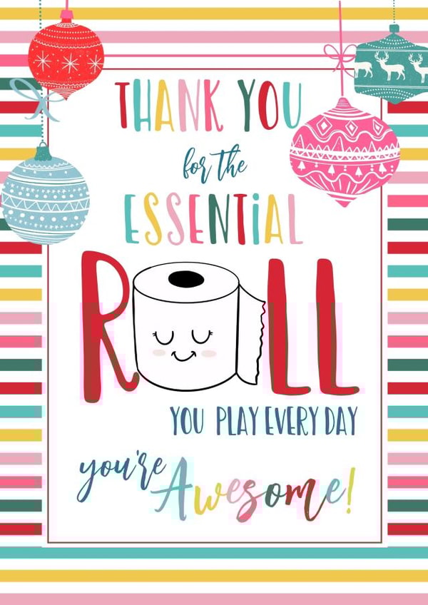 toilet roll  loo roll  Thank You Card 40610 created by The Arty Apples Limited