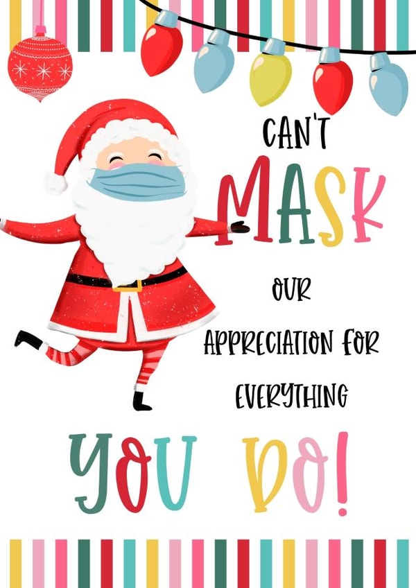 mask face mask  Christmas Card 40612 created by The Arty Apples Limited