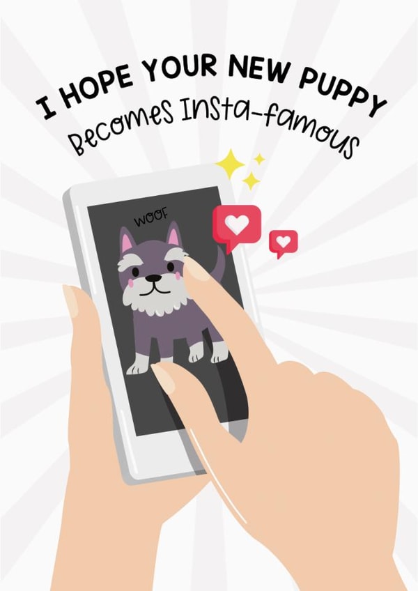 Puppy Instagram Card  created by Lucy Rose Party